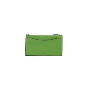 Coach Green Leather Zip Card Holder Wallet 4829
